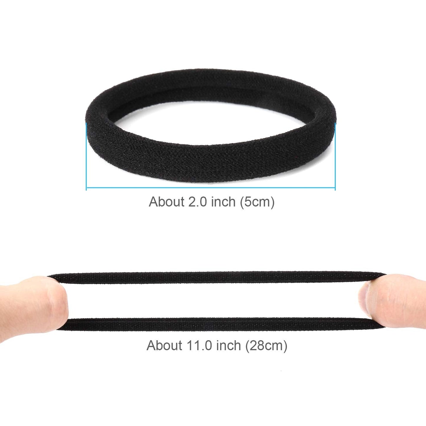 50PCS Black Hair Ties