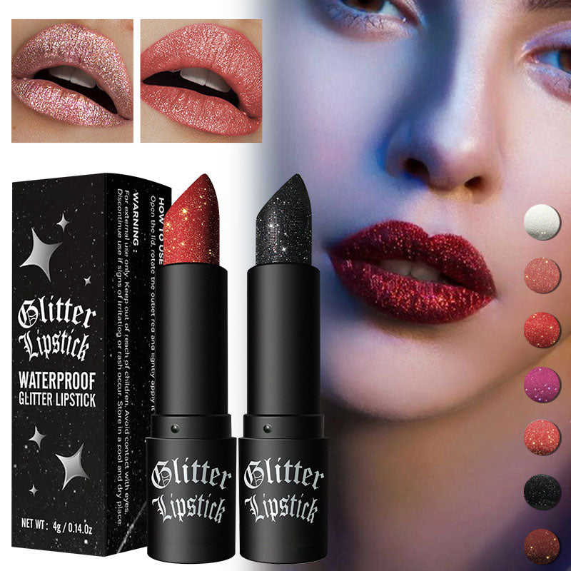 Matte Permanent Lipstick With Fine Glitter