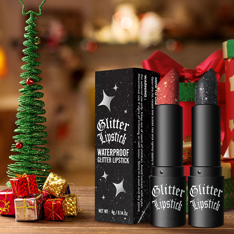 Matte Permanent Lipstick With Fine Glitter