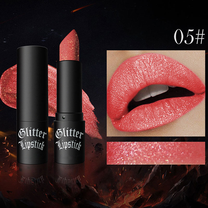 Matte Permanent Lipstick With Fine Glitter