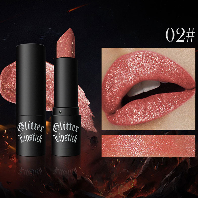 Matte Permanent Lipstick With Fine Glitter