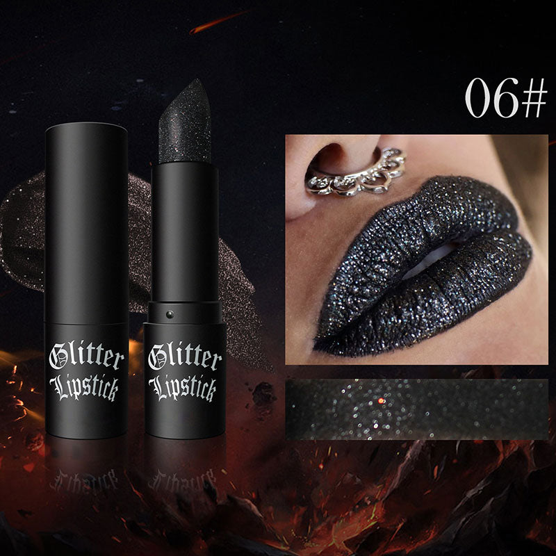 Matte Permanent Lipstick With Fine Glitter